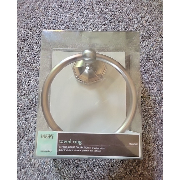 NIP Lot of 2 Martha Stewart Living Brushed Nickel Towel Holder Rings MSE5268E - Picture 2 of 10
